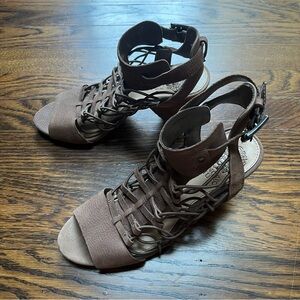 Vince Camuto Brown Strappy Heels goat leather